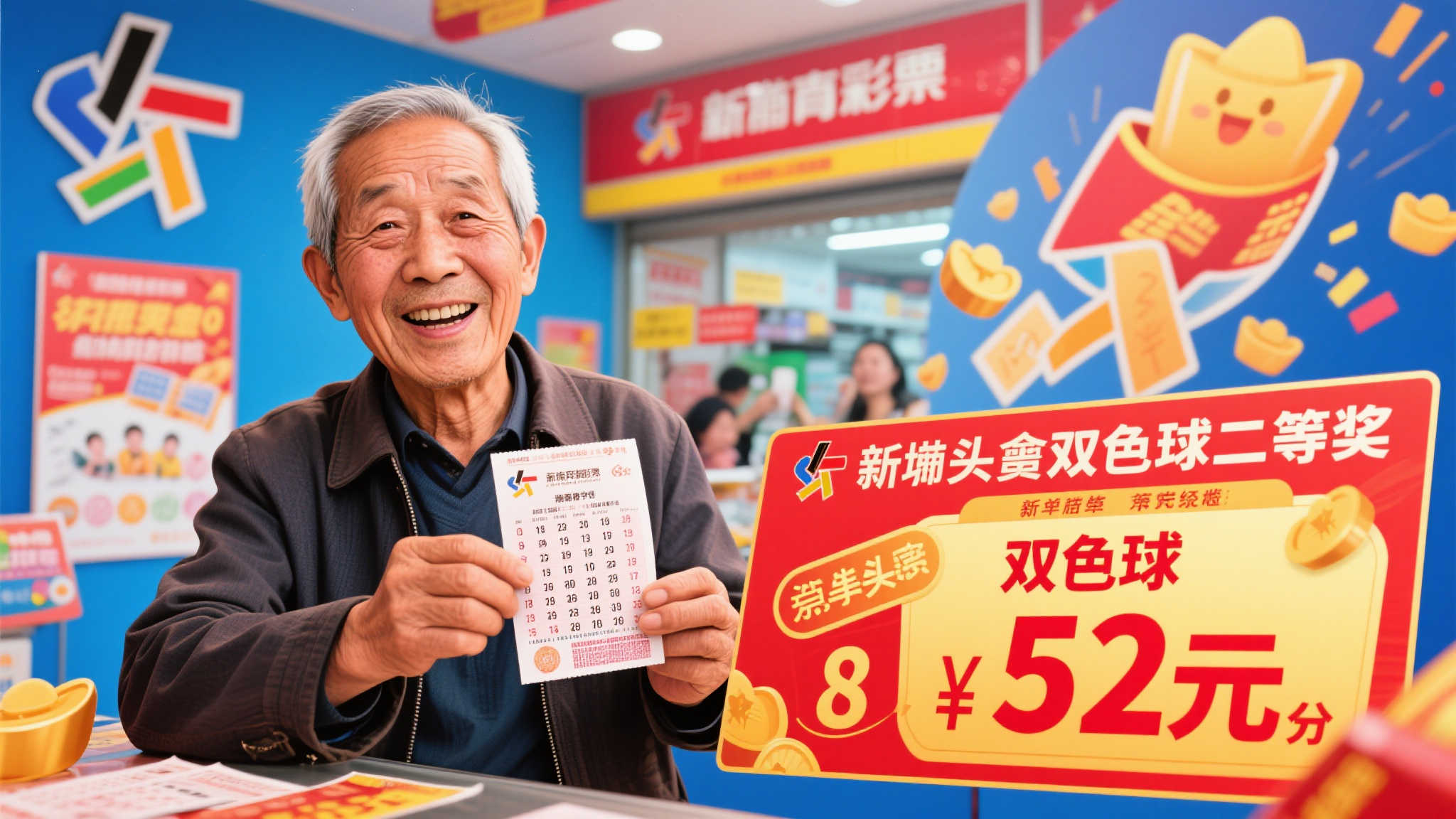 老彩民8元自选揽双色球52万 灵感突现惜失头奖