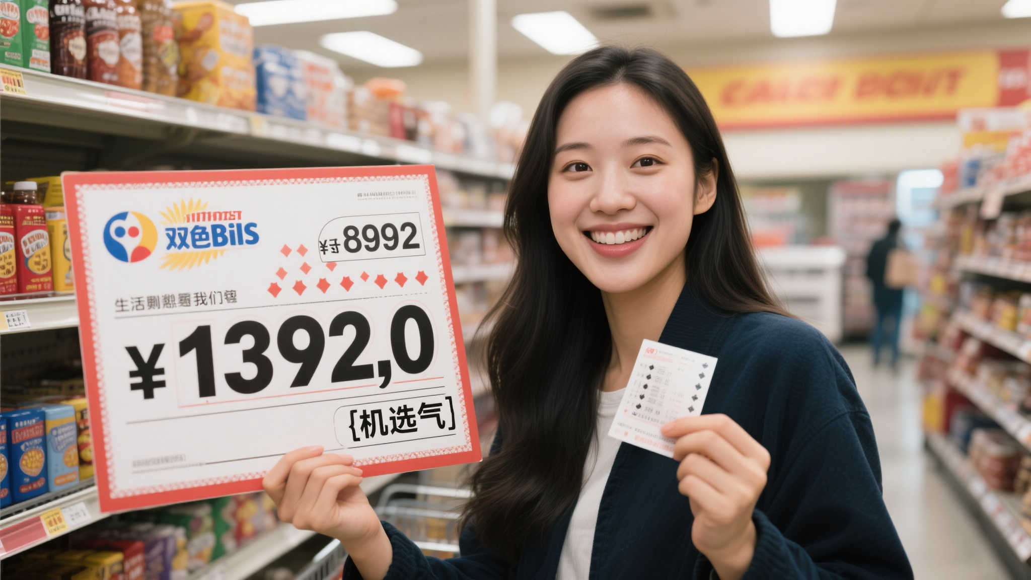 “90后女子超市购物顺手购彩,意外喜中双色球1392万大奖” 引言:一次超市购物 意外收获千万大奖