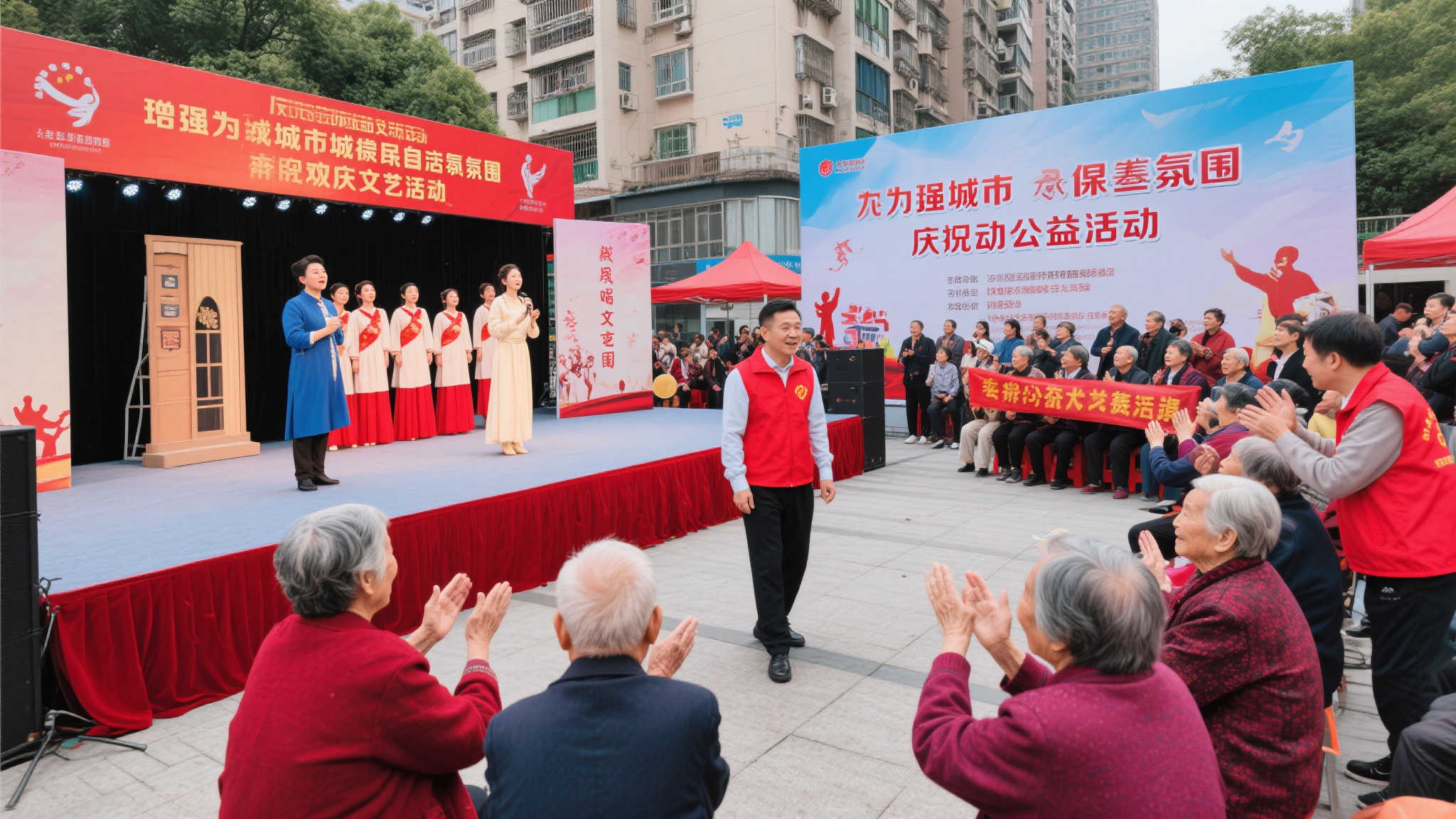 为了增强整个城市中的融洽氛围，本次公益行