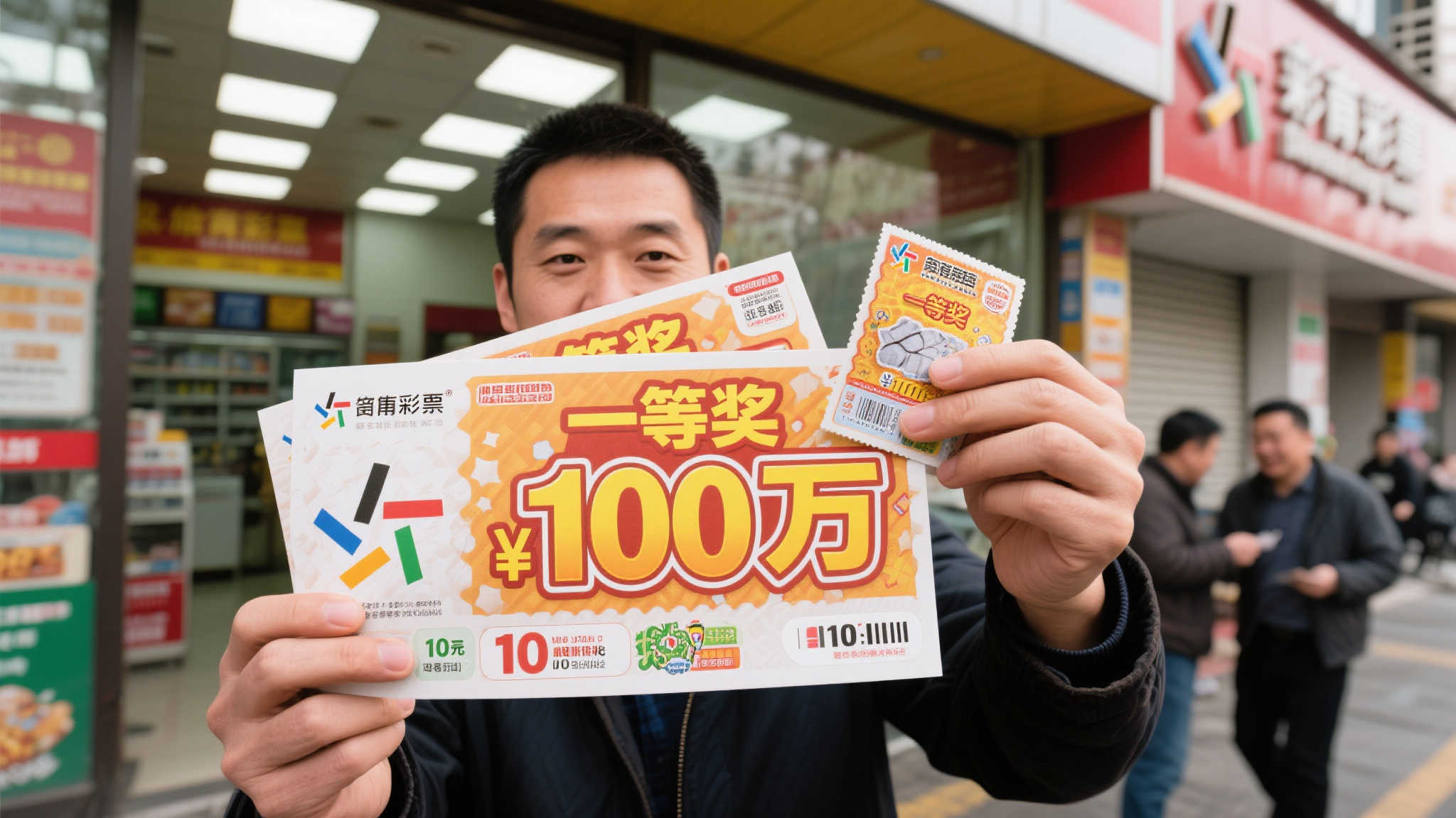 男子买彩票解压，竟刮中福彩百万大奖
