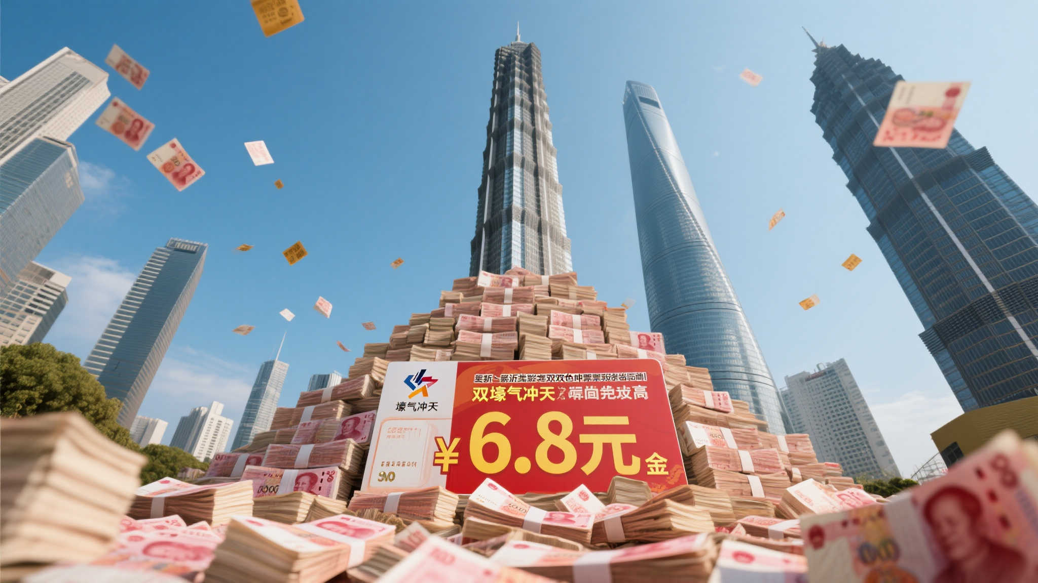 惊!双色球6.8亿奖金堆叠高度可超越中国最高建筑 惊!双色球6.8亿奖金堆叠高度可超越中国最高建筑