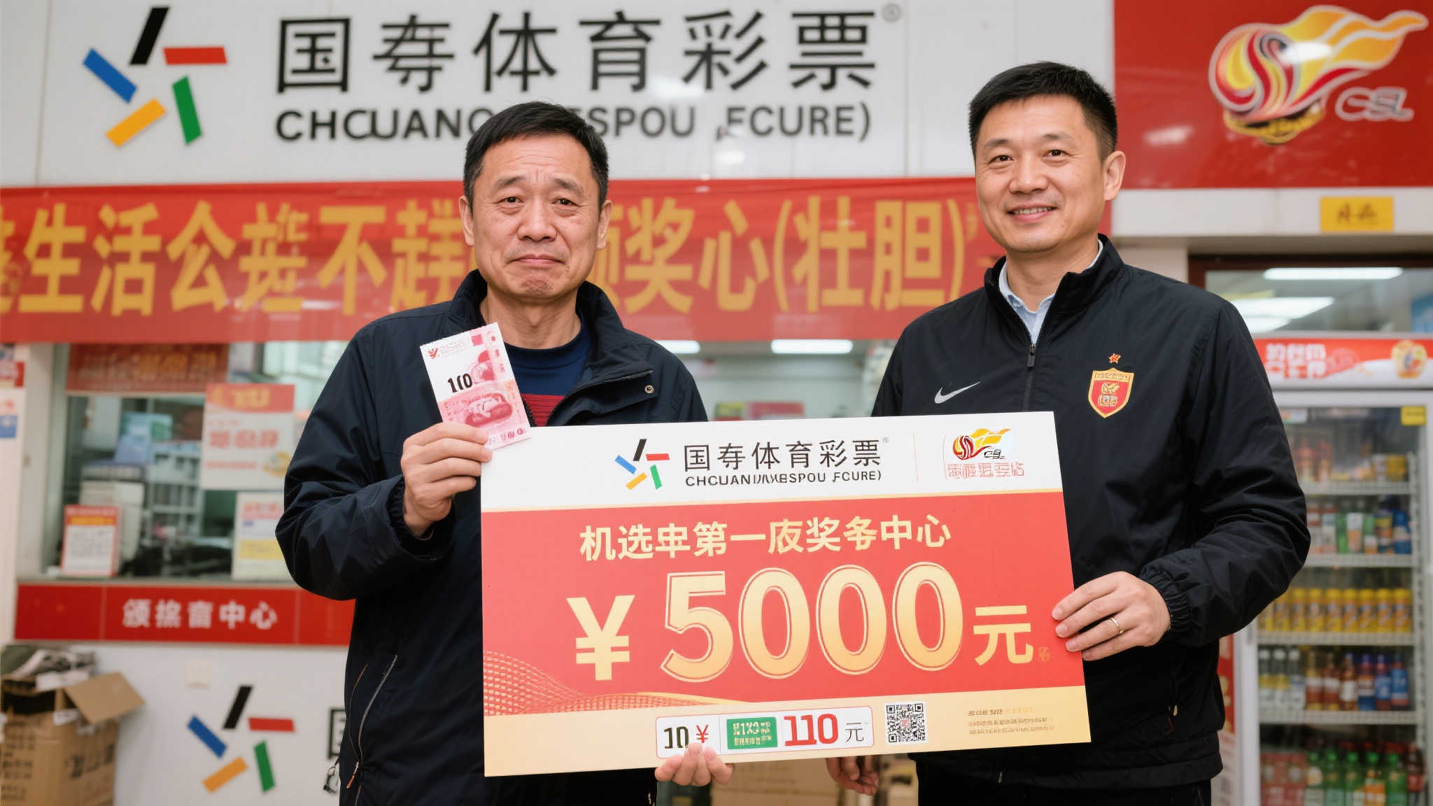 10元机选喜中500万大奖 球迷邀站主同行领奖壮胆 生活中总有让人意想不到的惊喜!一位普通球