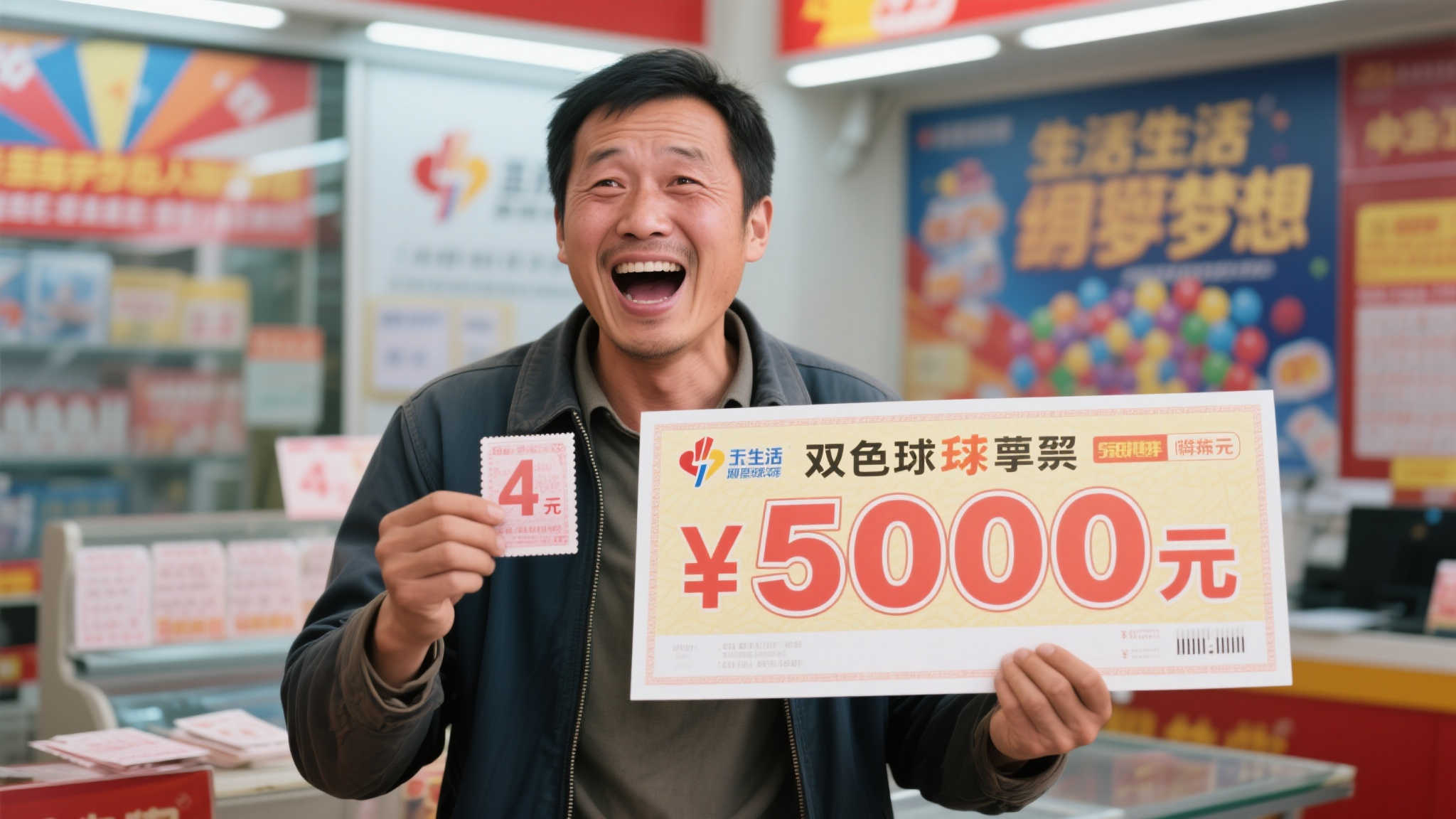 务工男子仅花4元喜中双色球500万 兑奖时激动得声音发抖 生活中总有一些意外的惊喜,让人感慨命运的