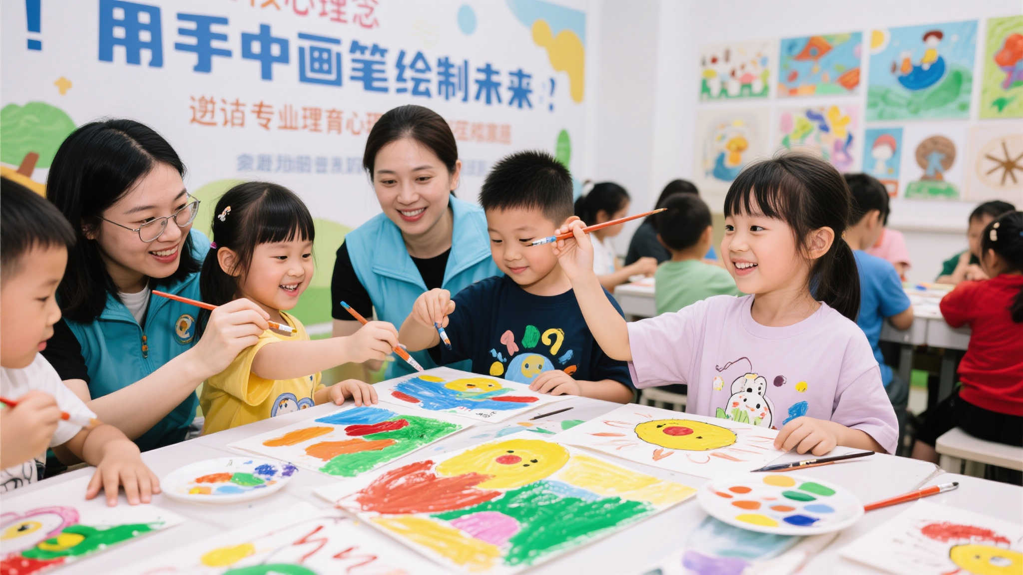 在这项活动中，“用手中的画笔绘制未来”成